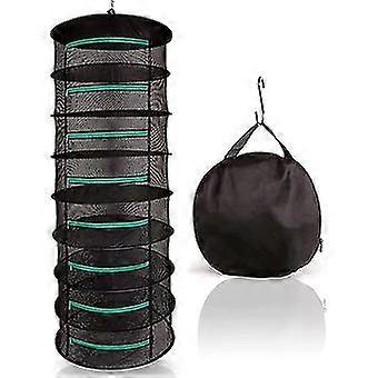 Auspicious-drying Net For Herbs, Plants, Clothes ( 60 Cm) | 8-layer Mesh Hanging Drying Rack, Storage Bag And S-hooks - Breathable + Durable