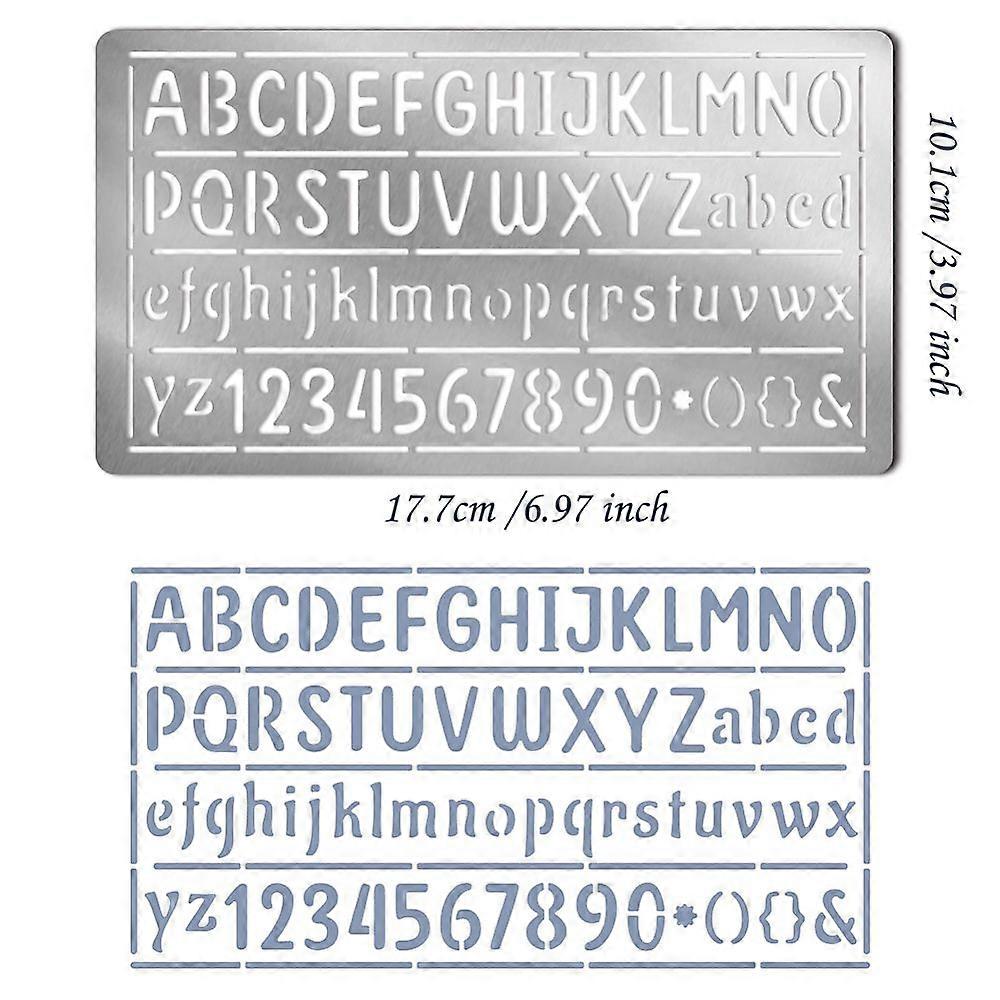Metal Letter and Number Stencils 3.98x6.97inch A-Z Alphabet 0-9 Number Symbol Stencils Reusable Planner Templates for Scrapbooking Journaling Wood Car