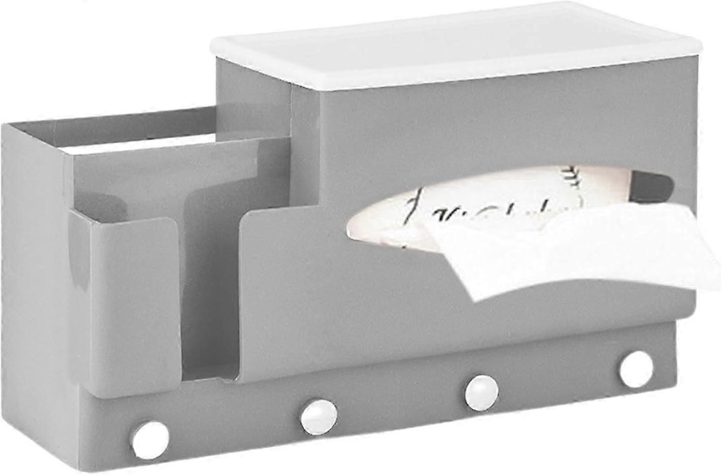 Bedside Organizer Tissue Box Holder, Multifunktionell Table Organizer för sovrum