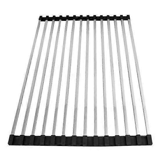 Roll-up Dish Drying Rack Stainless Steel Drain Rack for Kitchen Counters Heat Resistant Non-Slip