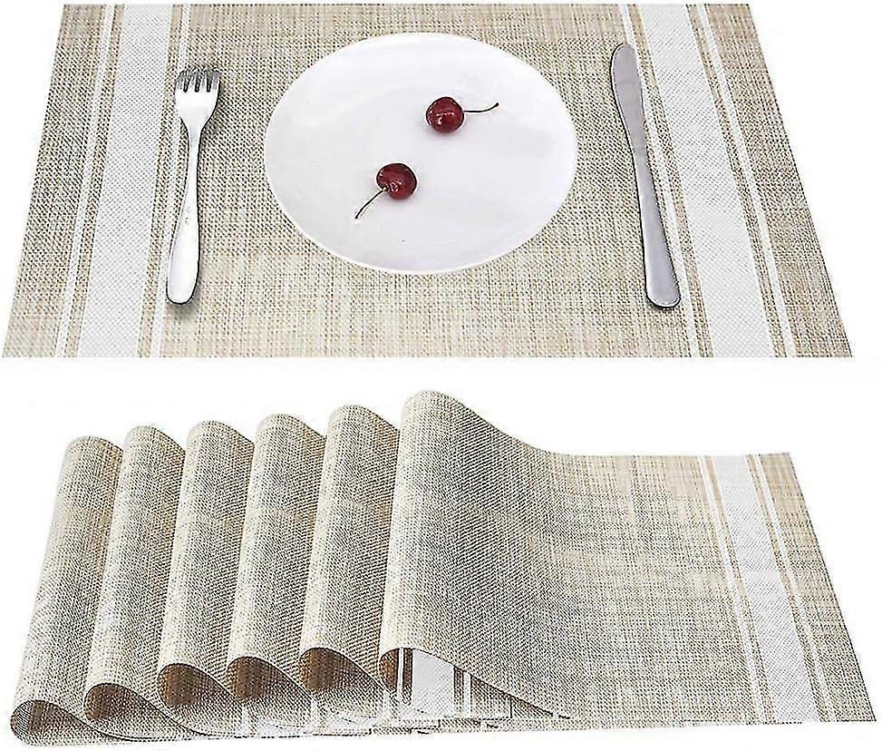 Placemats Set Of 4, Heat Resistant Table Mats Stain Resistant Non-slip Washable Place Mats For Kitchen And Dining Room, 45 X 30 Cm (blue Set Of 6)