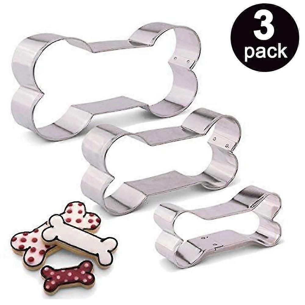 Dog Bone Cookie Cutter Set, Stainless Steel, 3-piece