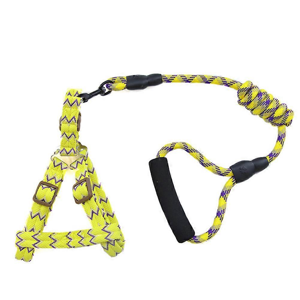 Adjustable Yellow Dog Collar Harness 0.6*120cm Durable Lead