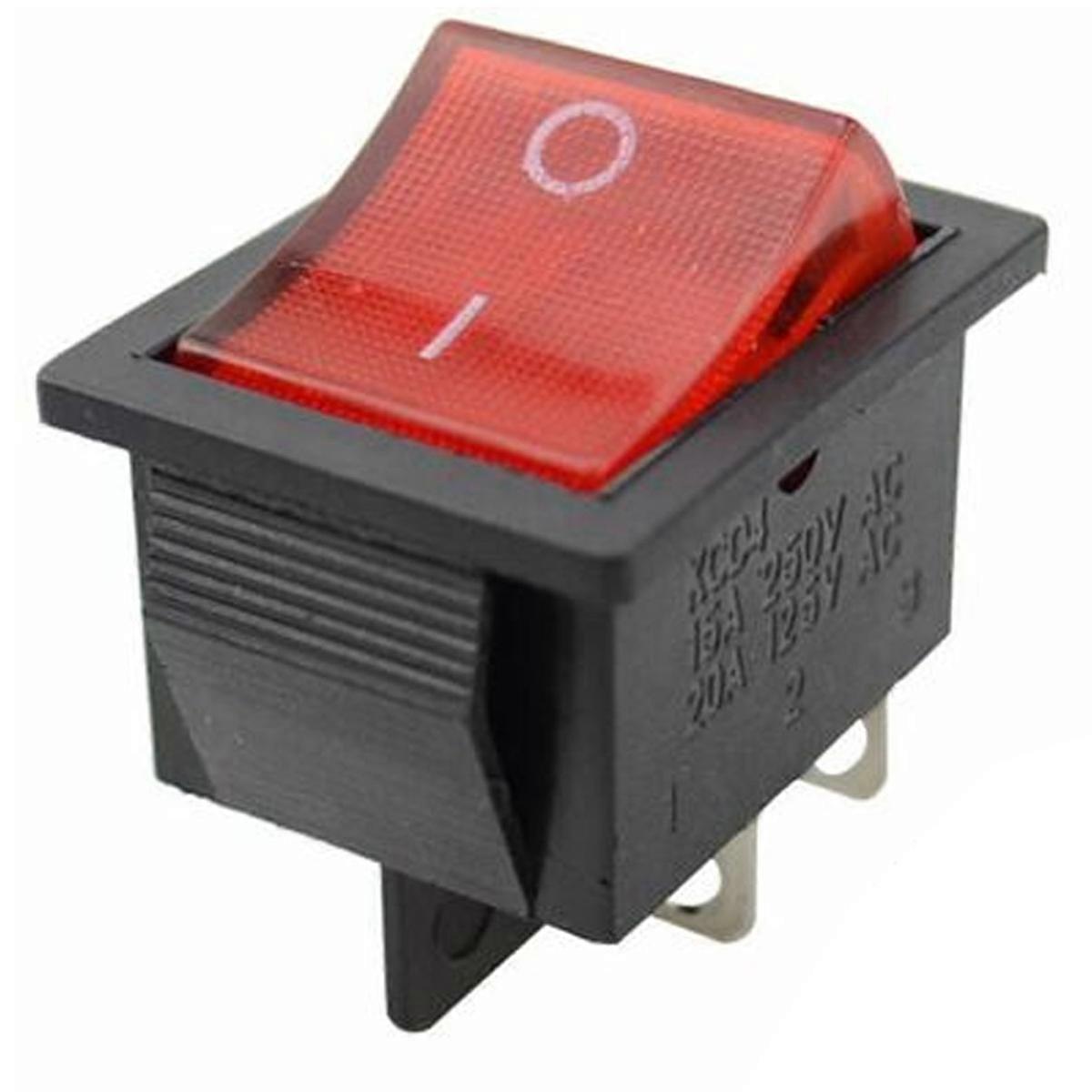 4 toggle switches with red on/off lights (red) -4-pin 2nd gear (red with lights)