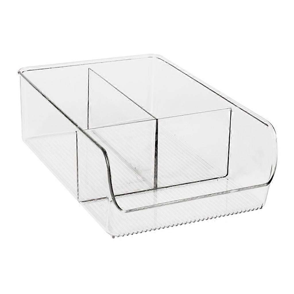 Clear Organizer Bins with Removable Dividers for Snacks Bag Sugar Packets Seasoning Packets Spice Packets Pouches