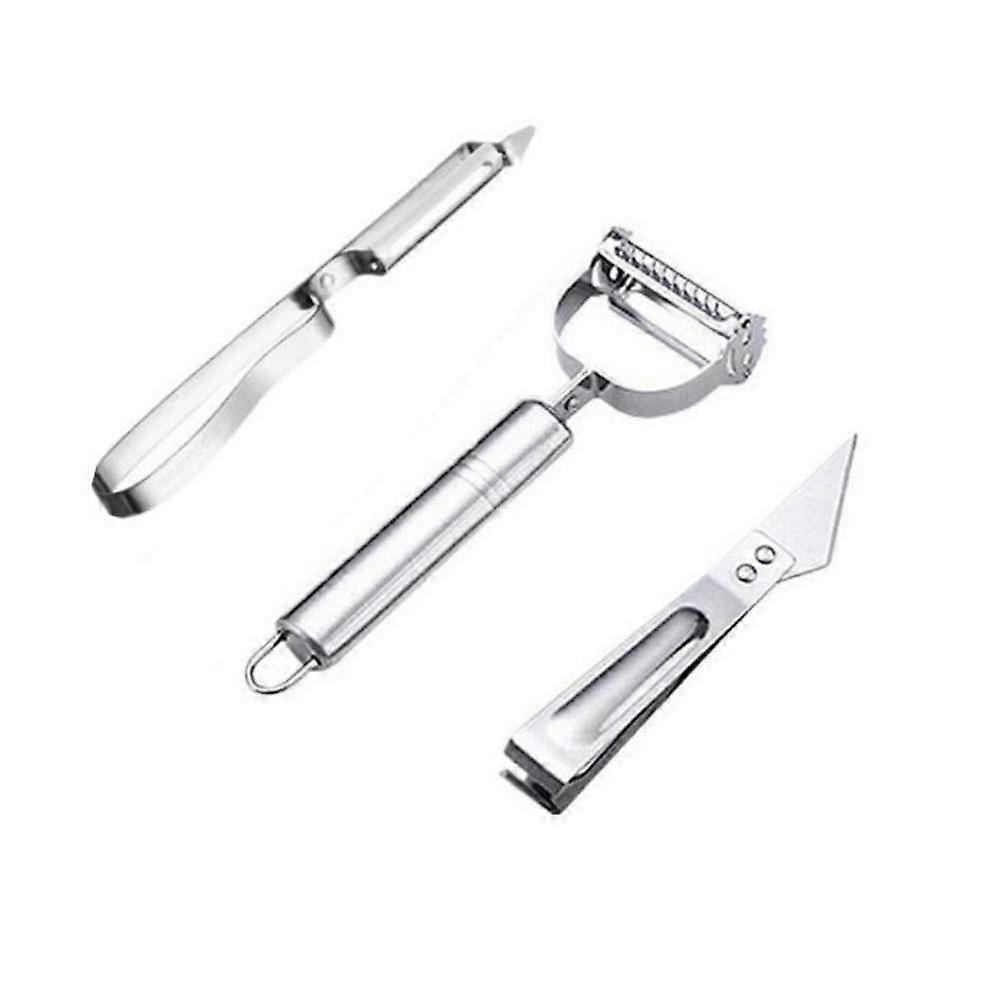 3 Pcs Stainless Steel Knife Set for Cutting Melon and Fruit, Includes Fruit Paring Knife, Slicing Knife, and Utility Knife