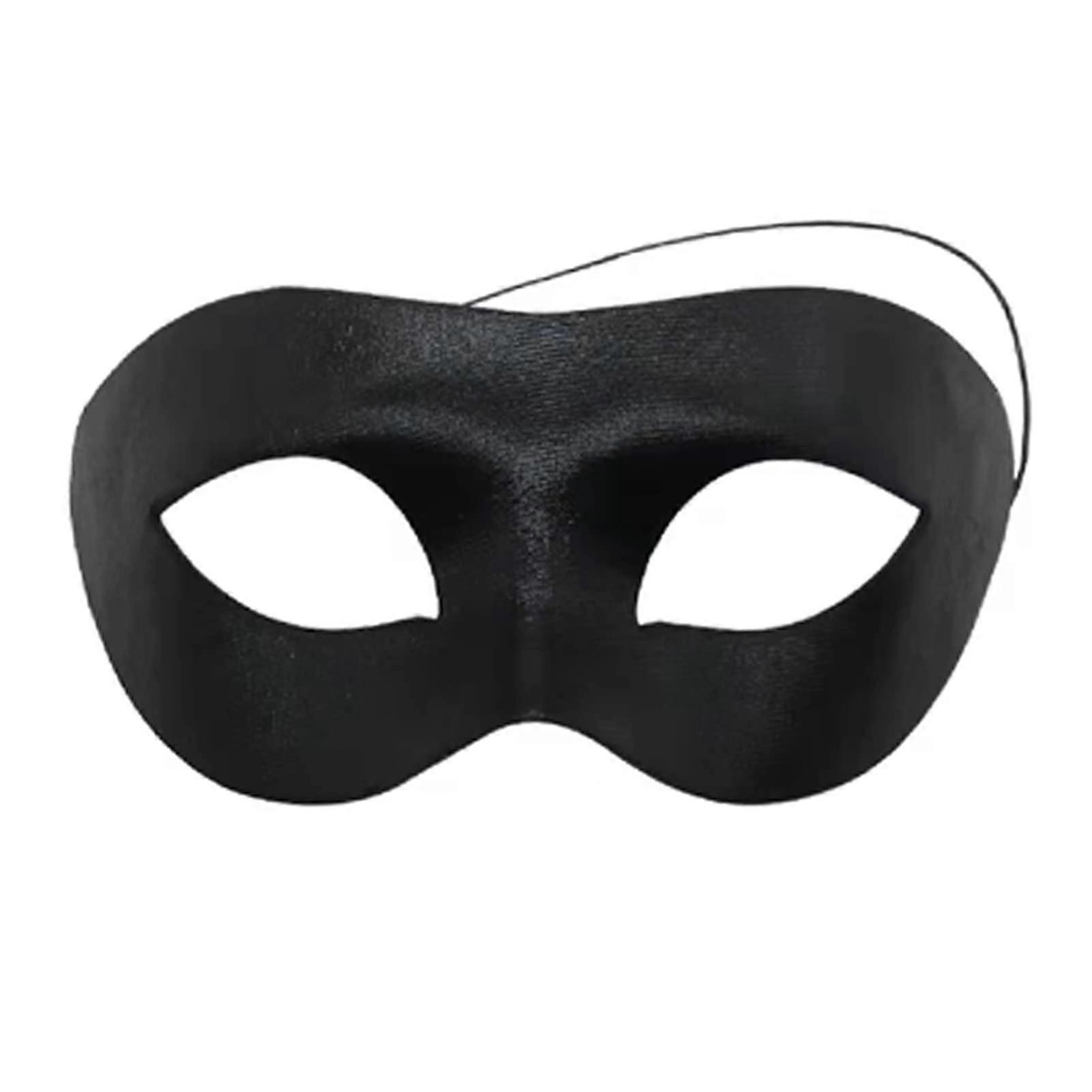 Men's Black Masquerade Mask for Parties, Costume Events, Adjustable Fit, Elegant Design, Durable Material