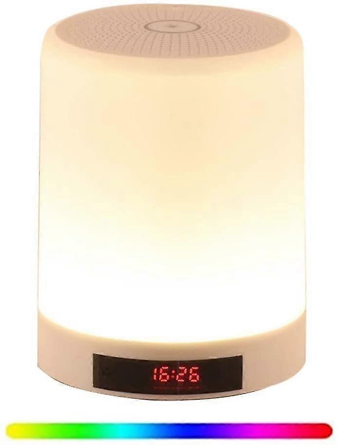 Bluetooth Speaker Led Lamp, 3 Touch Dimmable Modes And 7 Colors Alarm Clock