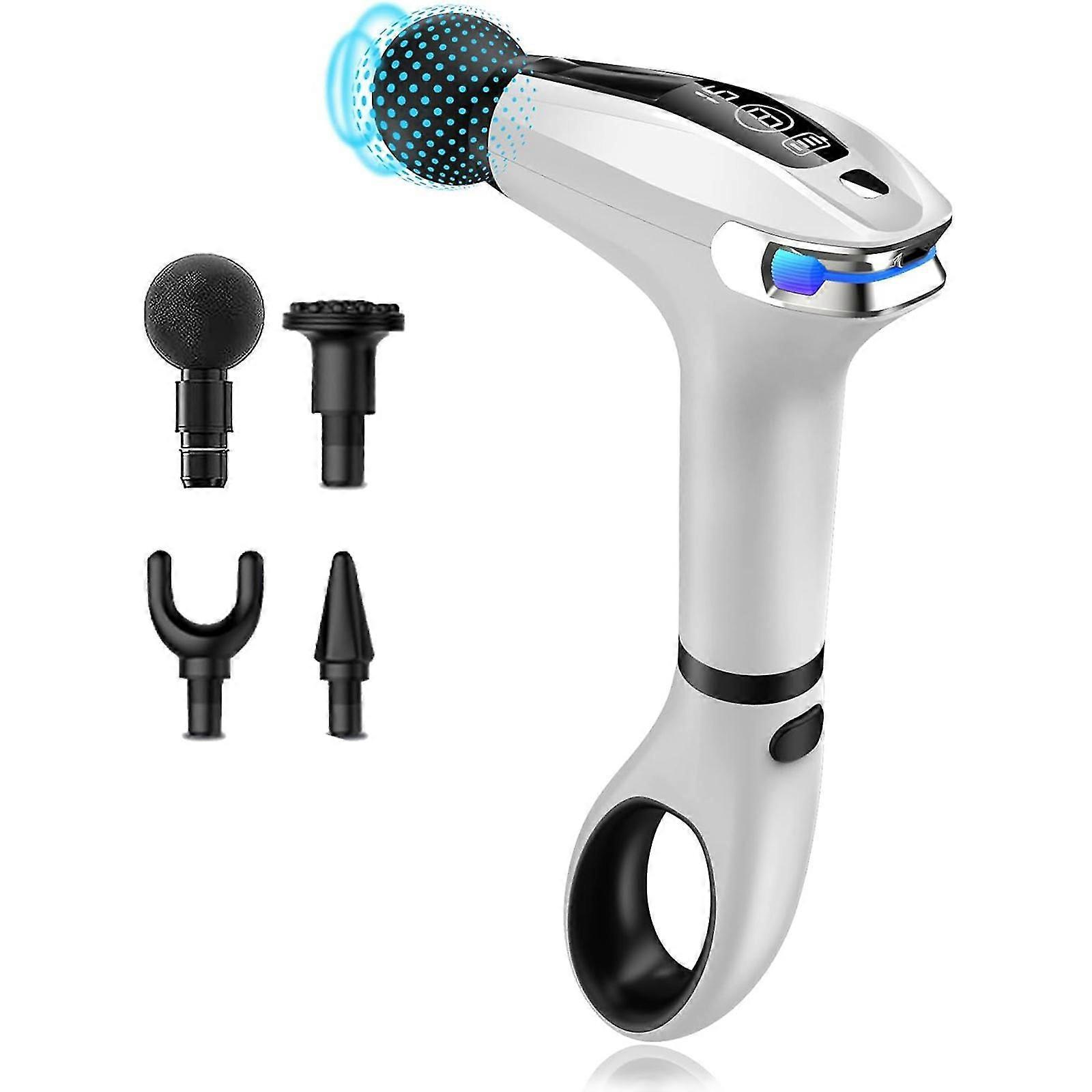 مسدس التدليك ، مدلك الأنسجة العميقة ، مدلك محمول ، مسدس تدليك رياضي مع 8 سرعات و 4 رؤوس لتخفيف آلام العضلات