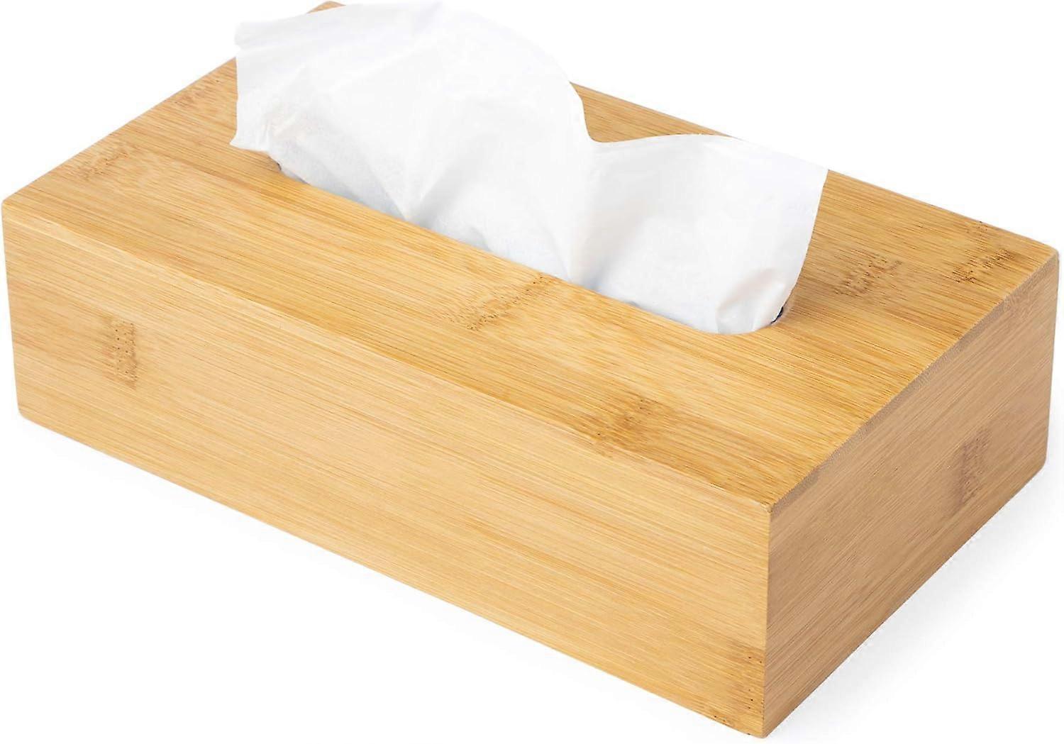 Design Bamboo Tissue Box Cover/Holder - Modern/Minimalistic Style - Slide Out Bottom - fits Short Flat Tissue Boxes…