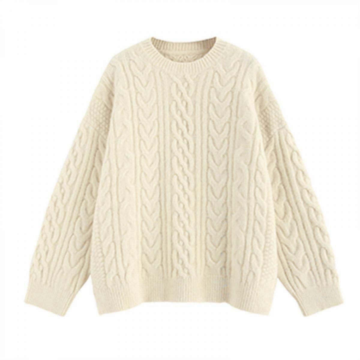 Womens  Pullover Sweaters Crew Neck Soft  Solid Color Knitted Jumper