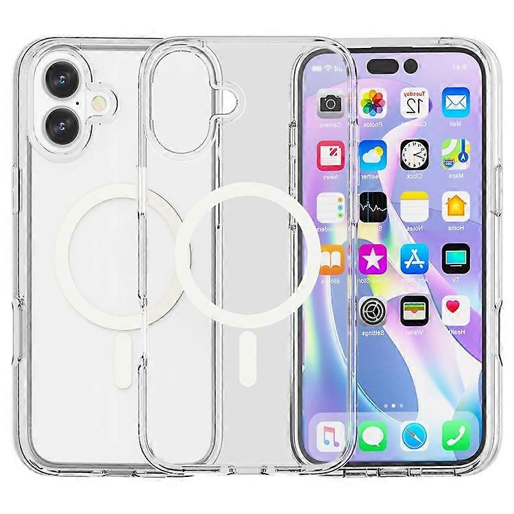Compatible For iPhone 16 Plus Compatible with MagSafe Case Hard PC + Soft TPU Protective Shell
