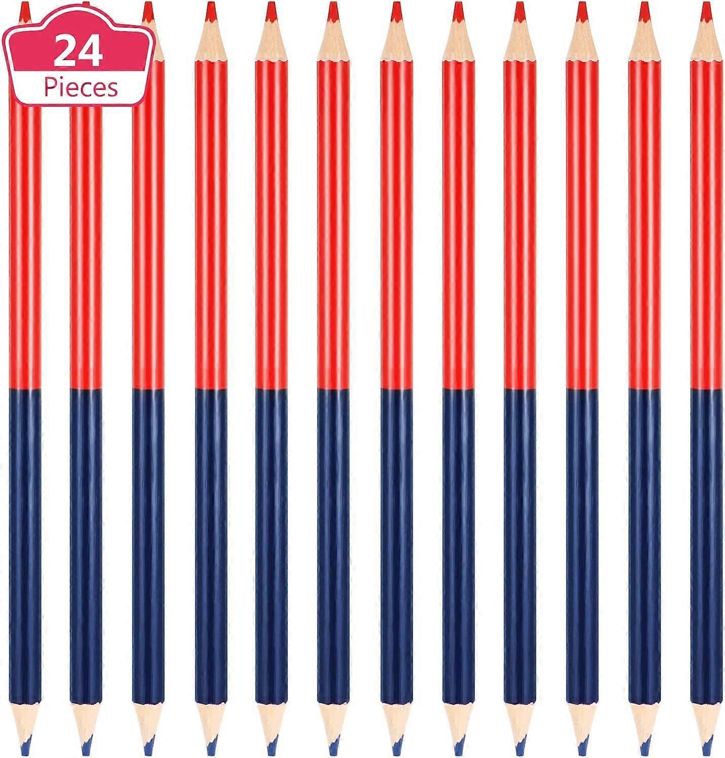 24 Pack Red & Blue Erasable Pre-Sharpened Checking Pencils
