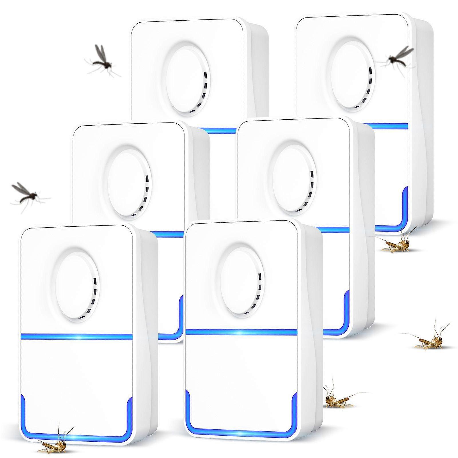 6 Pack Pest Repellent Ultrasonic Plug In Rodent Mouse Mosquito Bug Insect Spider Repeller No Harm to Human and Pets 850-1300sq.ft Electronic Pest Cont