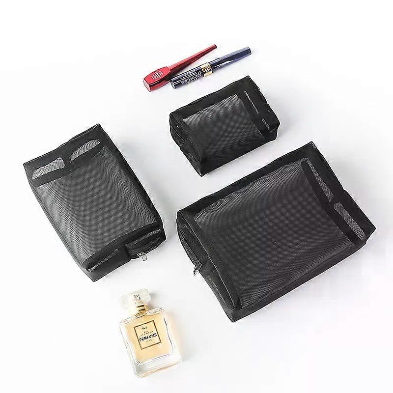 3Piece Set Kvinder Gennemsigtig Kosmetisk Taske Rejsefunktion Makeup Taske Lynlås Make Up Organizer Opbevaring Pose Toiletry Vaskepose