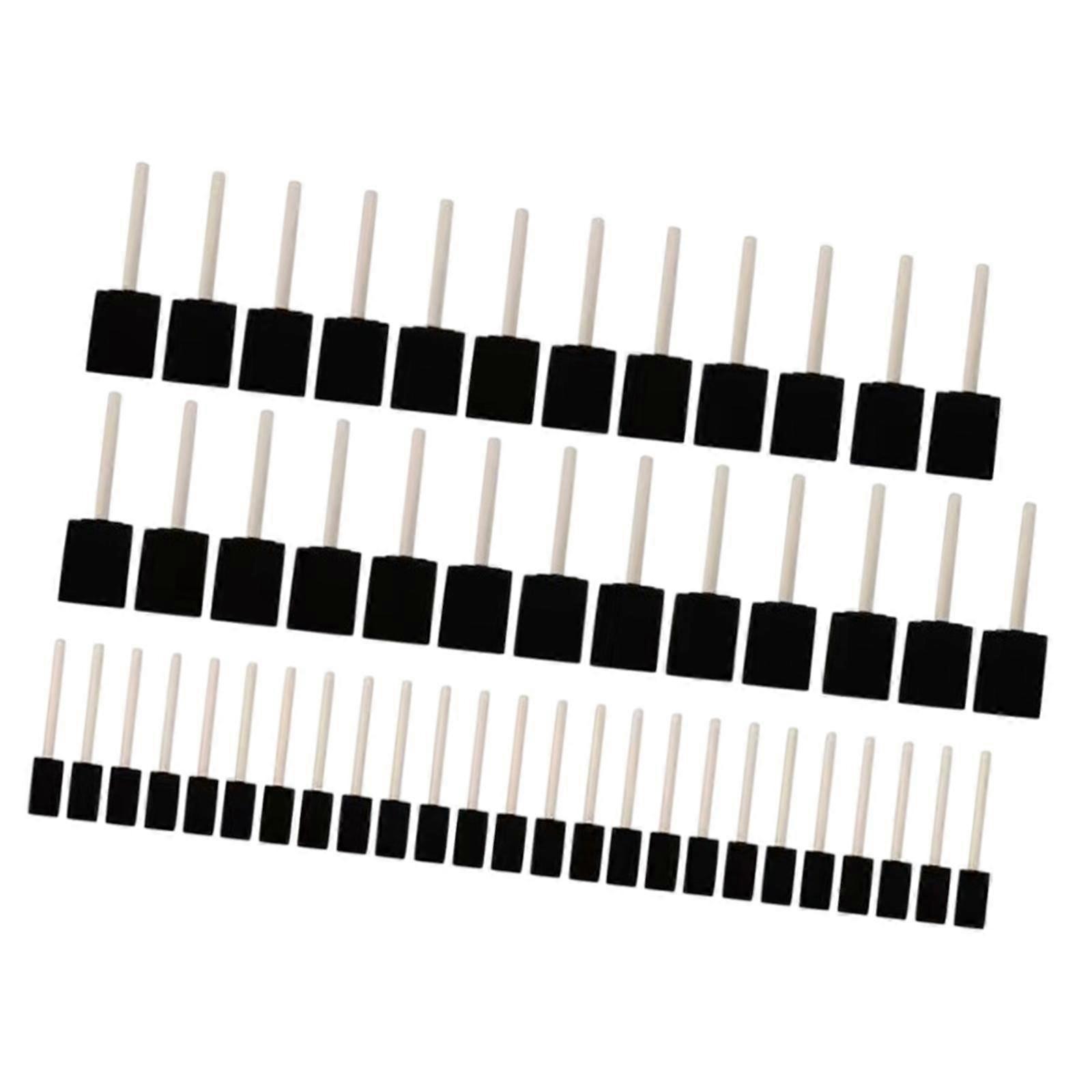 Foam Sponge Wood Handle Paint Brush Set Pack of 50 Sponges Brush Set for DIY