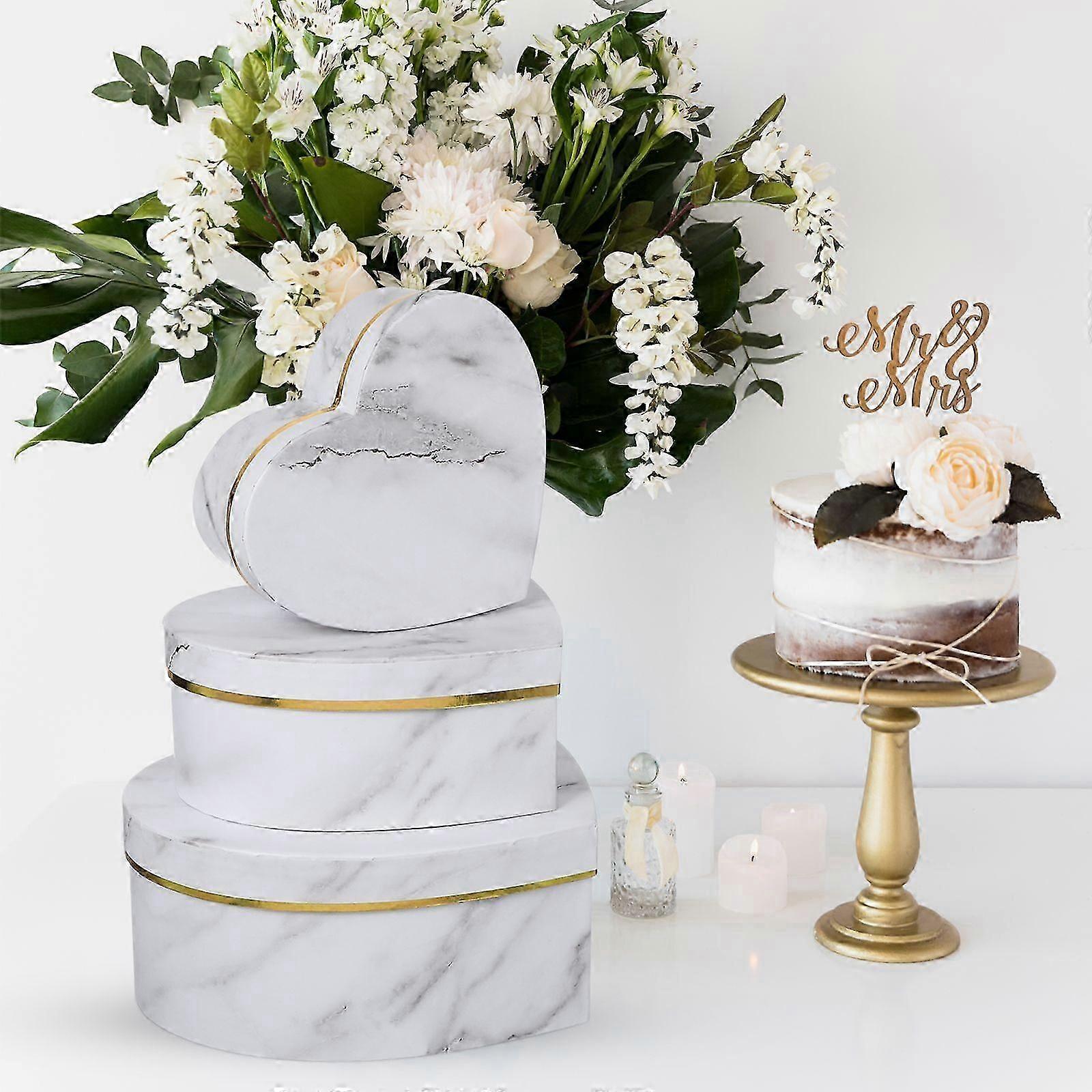 3pcs Empty Gift Boxes Heart Shaped Gift Boxes Wedding Party Gift Holder Wrapping Box