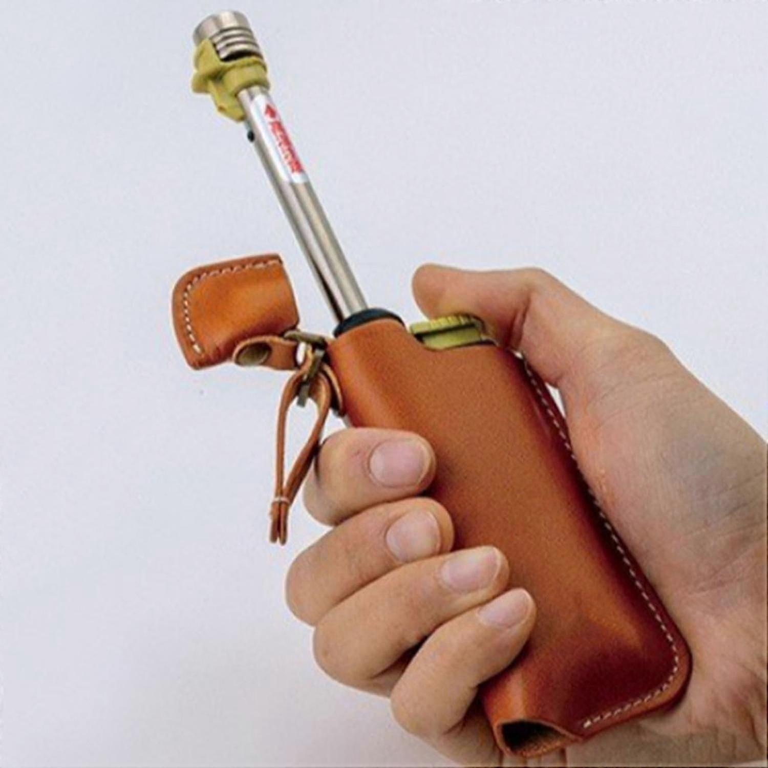 Outdoor Camping Windproof Igniter Storage Leather Case