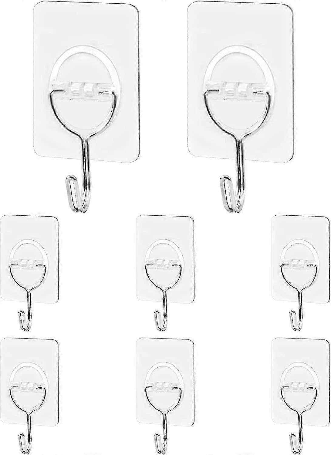 Adhesive Wall Hooks Heavy Duty Hooks for Hanging 11 Lbs (Max) Seamless