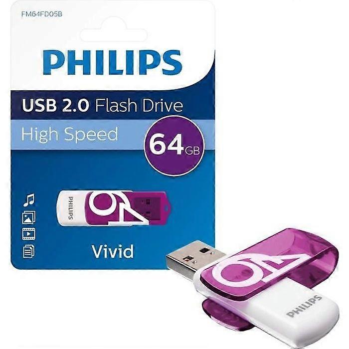 Clé USB Philips VIVID 64GB violet