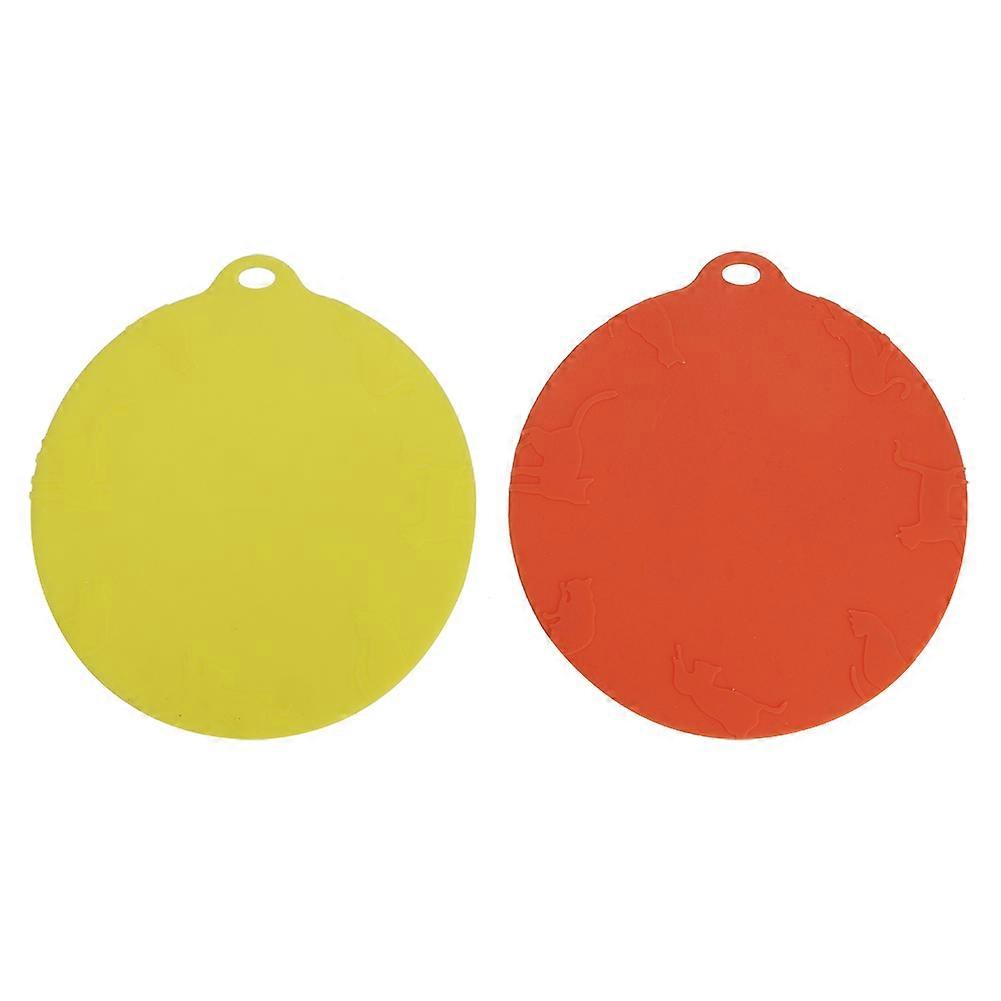 Silicone Round Pet Feeding Bowls 2PCS Set with Anti-Slip Base Non-Tip Design for Dogs and Cats