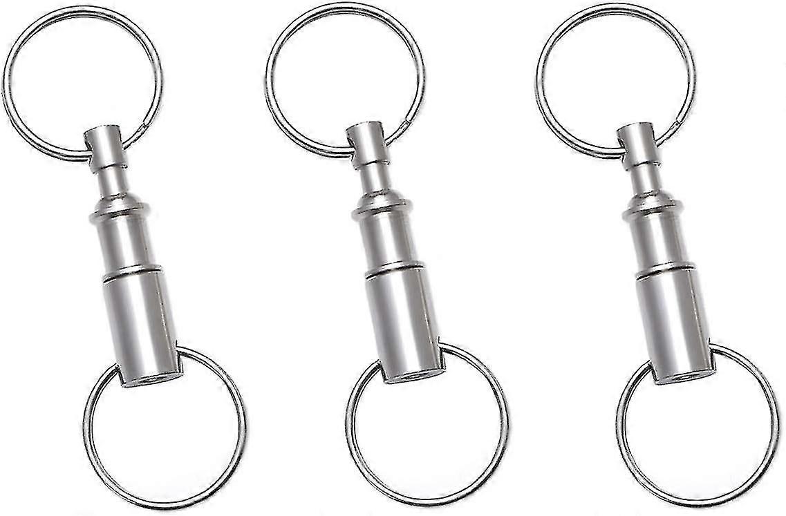 2023,3 Pack Quick Release Detachable Pull Apart Key Rings Keychains,double Spring Split Snap Seperat