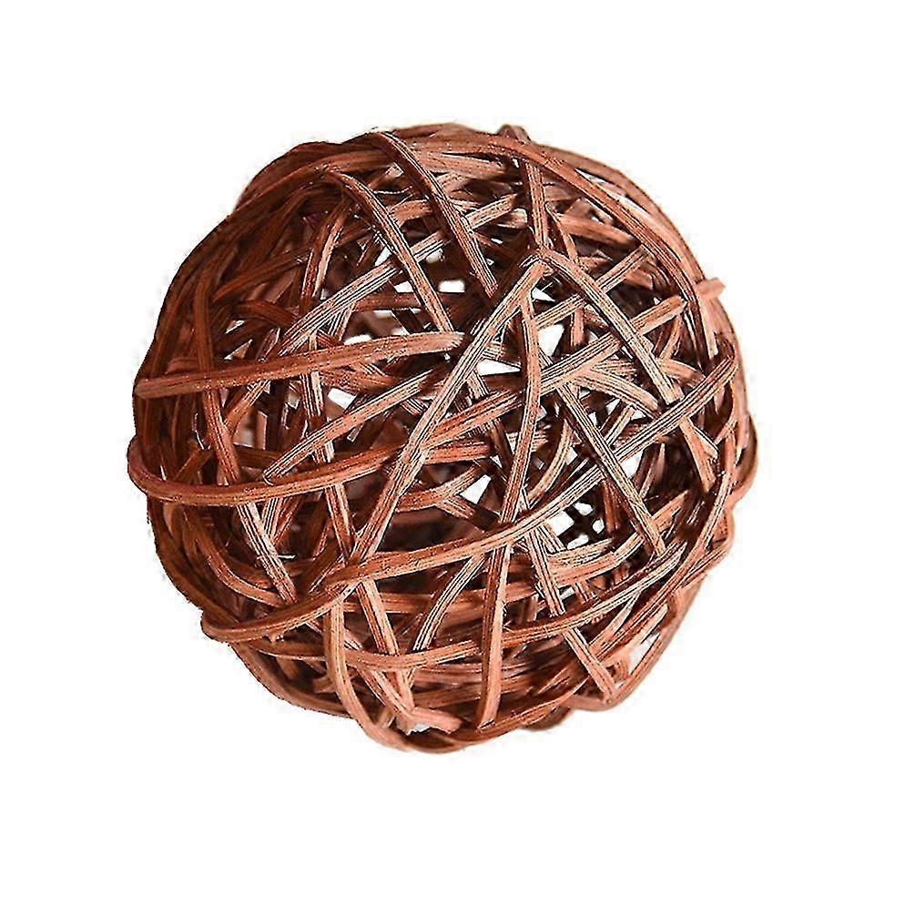 10pcs osier rotin boules Takraw boules de vigneTable Fête de mariage Noël décoratif (diamètre 5cm)