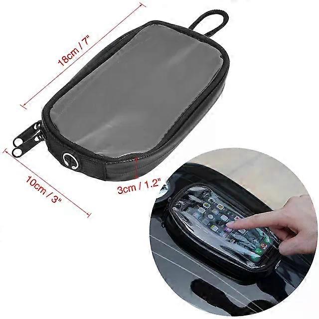 Universal Black Motorcycle Tank Bag Oxcompatible for d Waterproof Magnetic Gas Oil Fuel Saddlebag with Window