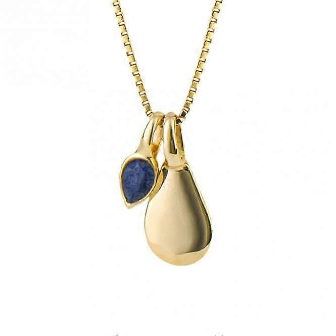 Gold Plated Birthstone September Lapis Lazuli Pendant P5187