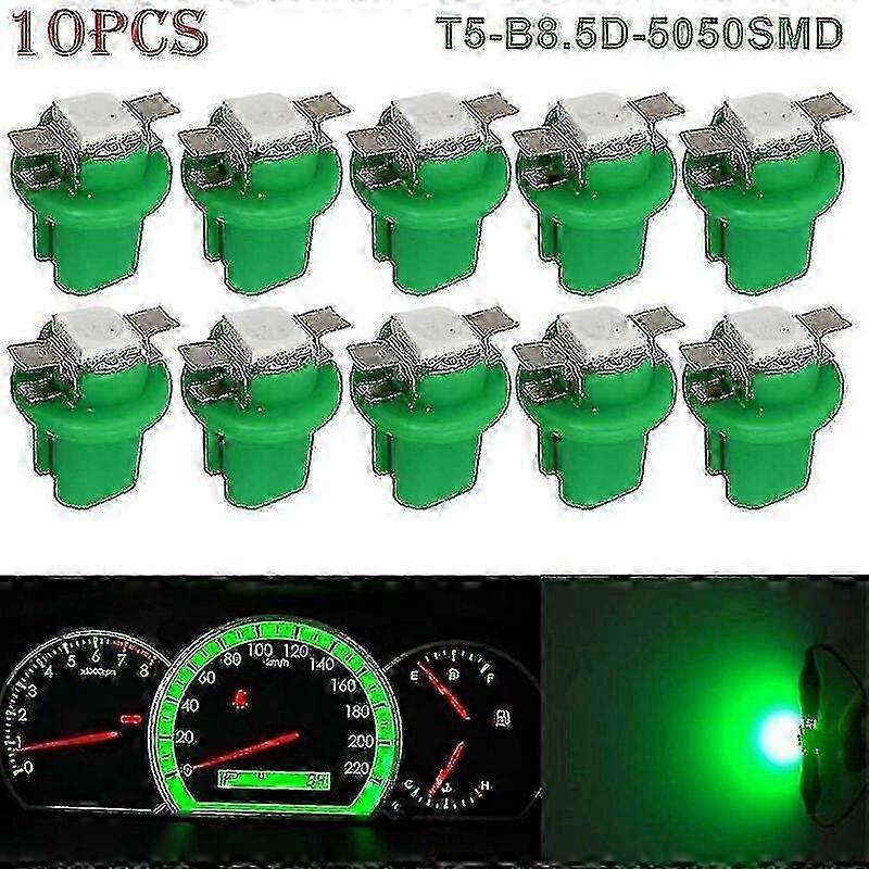 10pcs T5-b8.5d-5050smd Led Smd Lampe Jauge De Vitesse De Voiture Dash Ampoule Tableau De Bord Instrument Lumire 12v Vert