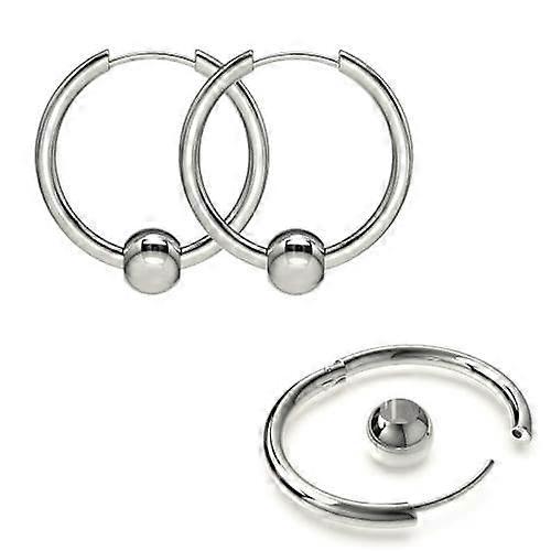 Surgical Steel Hinged Sleeper Earrings Hoops With Bead Ball