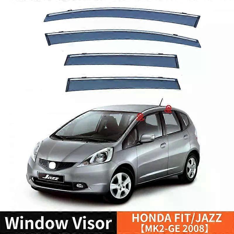 Ισχύει για Γείσο παραθύρου Για HONDA FIT JAZZ MK2 GE 2008-2013 Χάτσμπακ Ventvisor Ανεμοθραύστες Γείσα Προστατευτικά βροχής Σκίαστρα Γείσο Πόρτα
