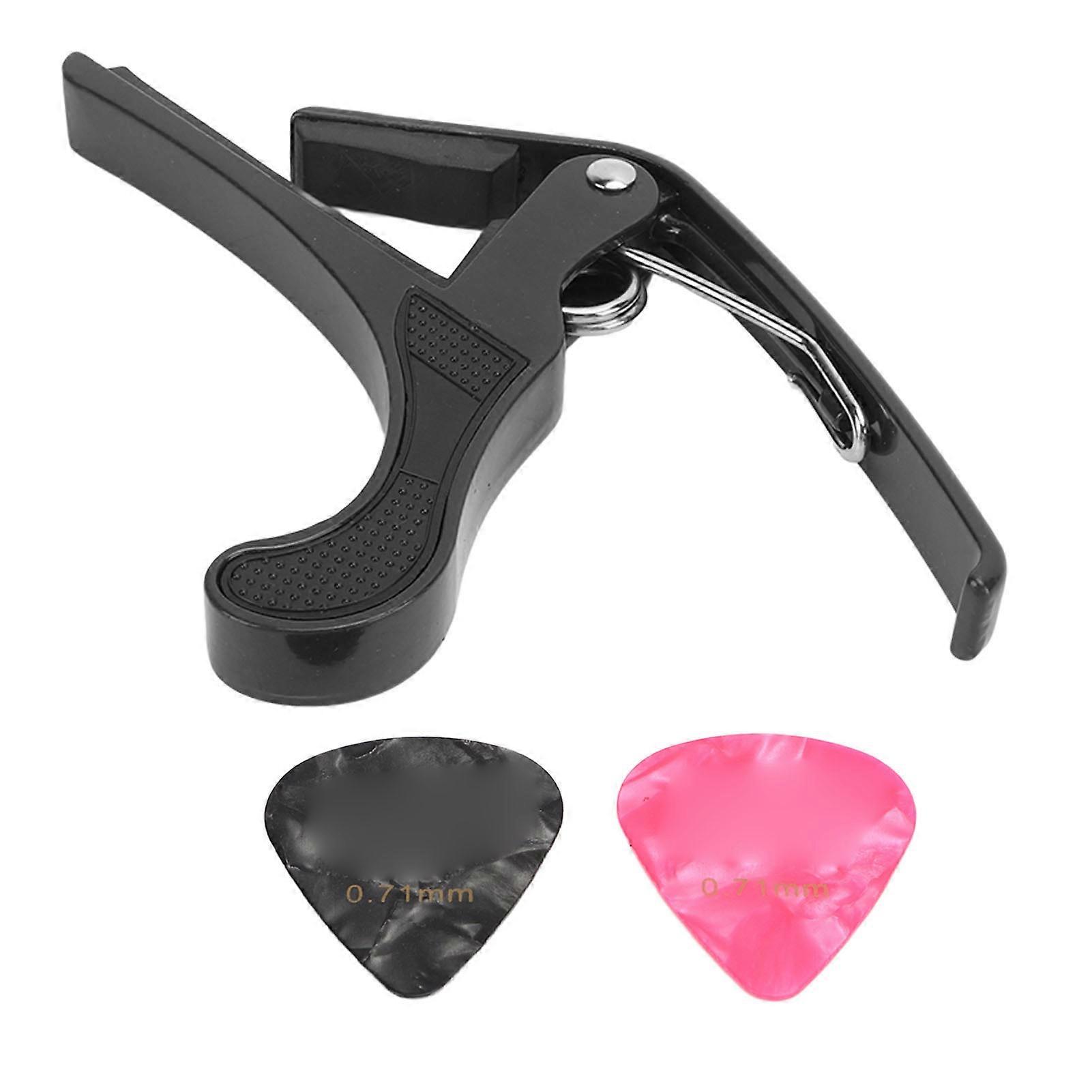 Gitarr Capo Legering Snabbkoppling Elgitarr Capo Set med 2 st Gitarrplektrum för Banjo Mandolin