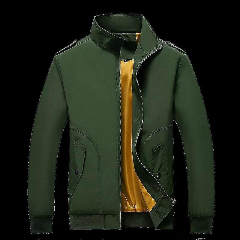 Men's Long Sleeve Stand Collar Jacket-Solid Color Collage,XXXL