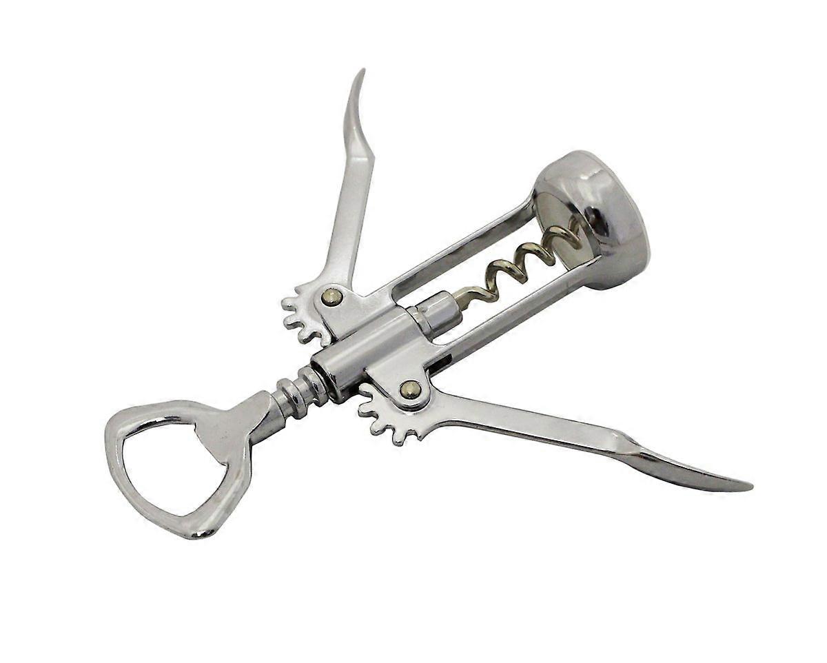 Chrome Wing Corkscrew With Spiral Worm Monopole Chrome Power Model Chrome-Plated Steel Handle