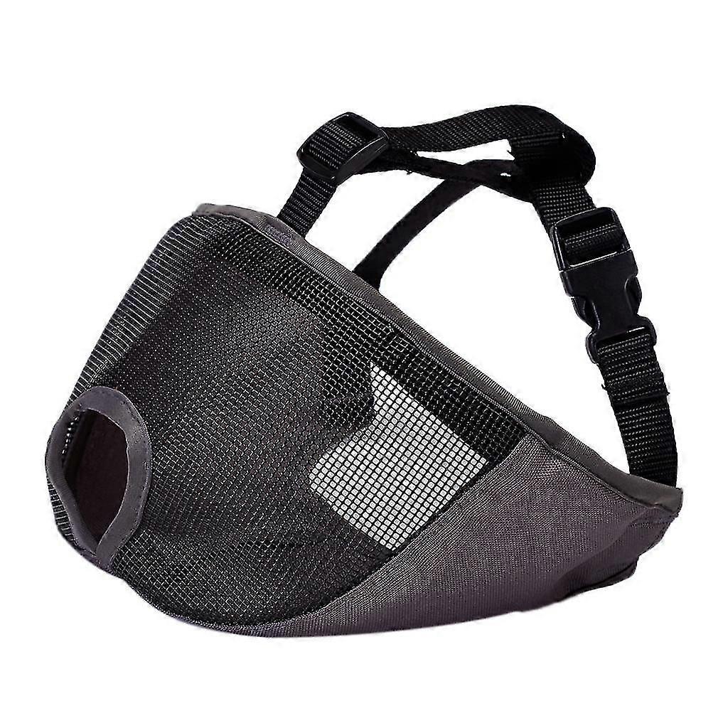 Short Snout Dog Muzzle, Mesh Dog Muzzle Adjustable Anti Stop Bite Gray M