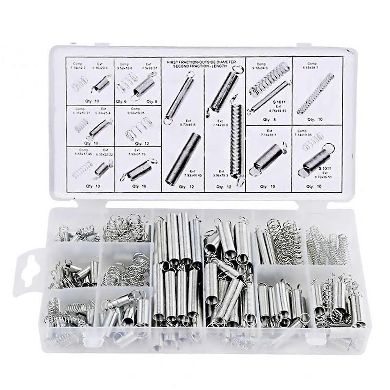 200pcs Spring Steel Compression Spring Set with Storage Box, Portable Hardware Tools for Hand Tool Accessories