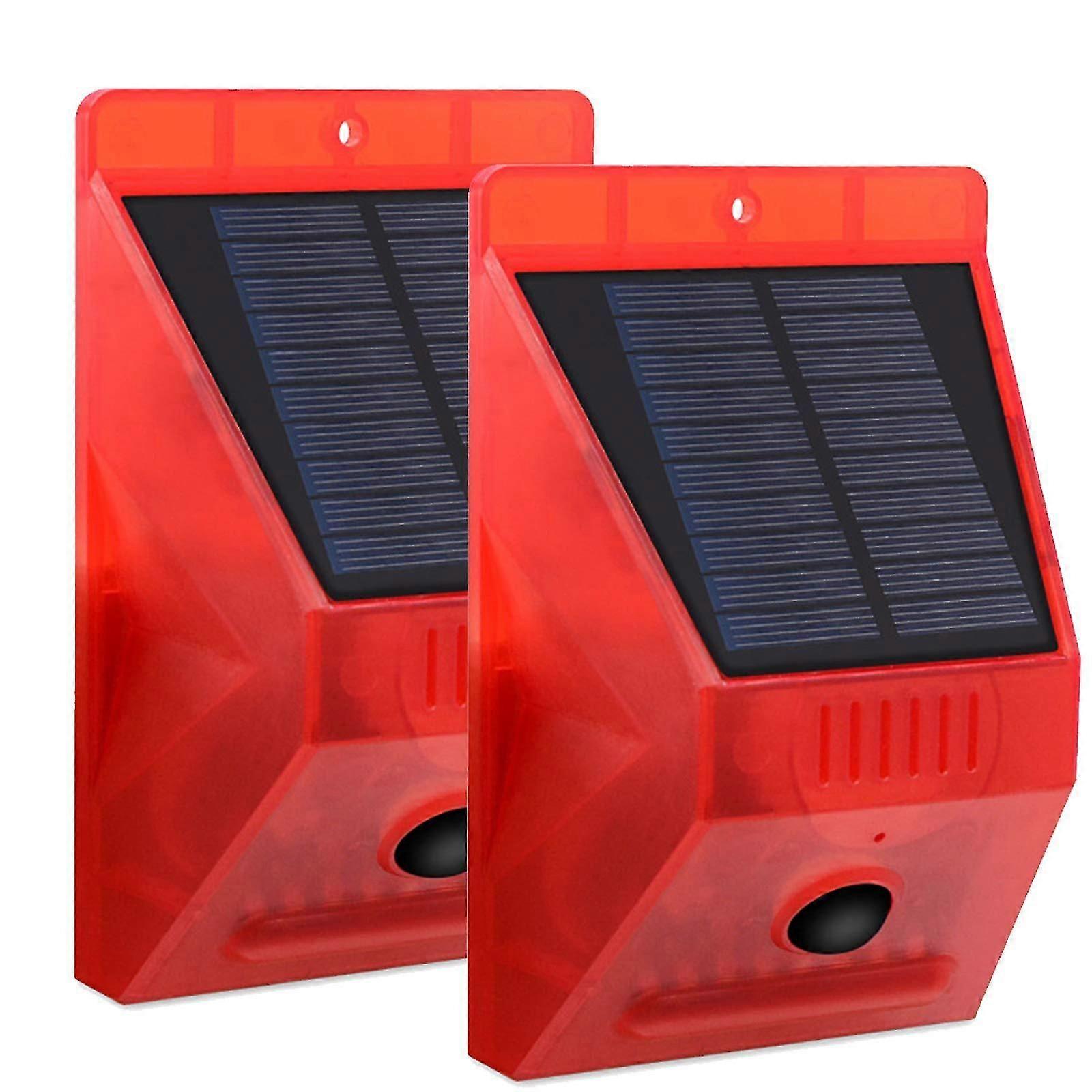 Solar Alarm Light, Sound Alarm Strobe Light Motion Sensor Security Alarm Flashing Warning, Ip65 Waterproof, Four Modes