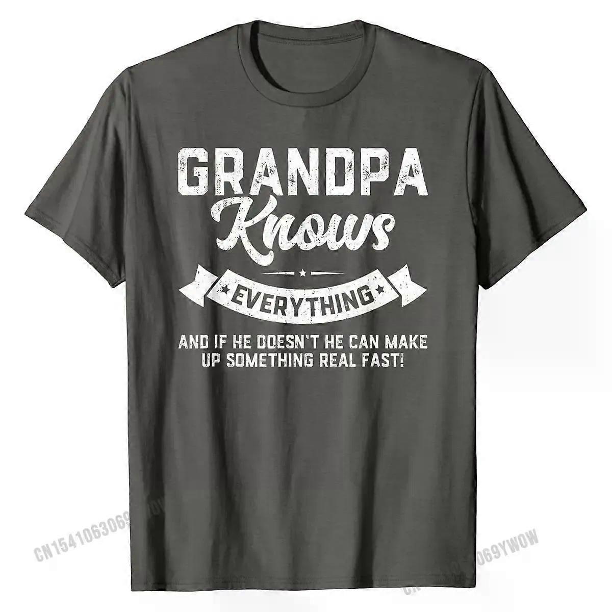 Férfi Nagypapa Mindent Tud Ing 60. Ajándék Vicces Apák Napi Póló Pólók Felsők Ing Divat Pamut Camisa Design Férfi