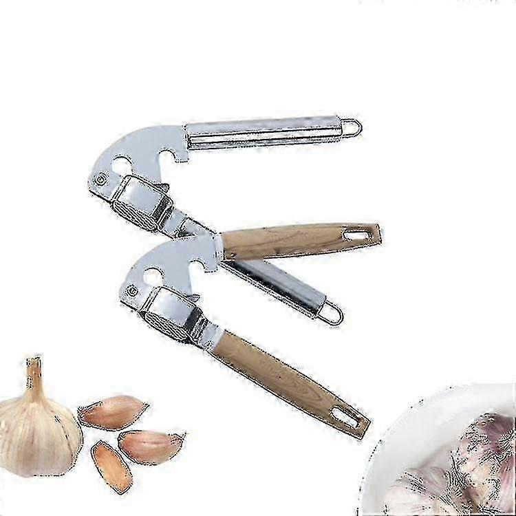 2pcs Stainless Steel Multifunction Garlic Press Crusher Kitchen Ginger Squeezer Edition a
