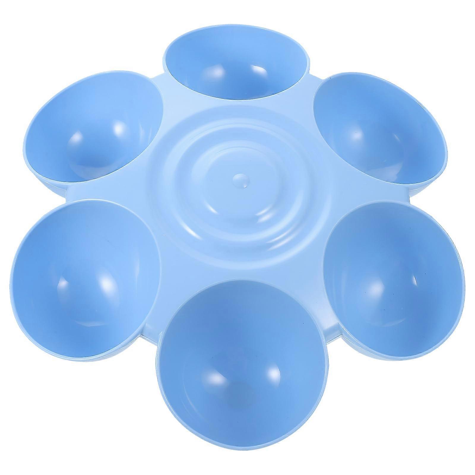 Cat food bowl with 6 bowls - pet nutrition for puppies, multiple cat multiple dishes, cat food for closed cats, cat dishes for food and water (blue)