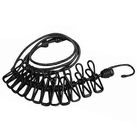 Portable Elastic Windproof Drying Clothes Hanger Clothes Line with 12 Clips