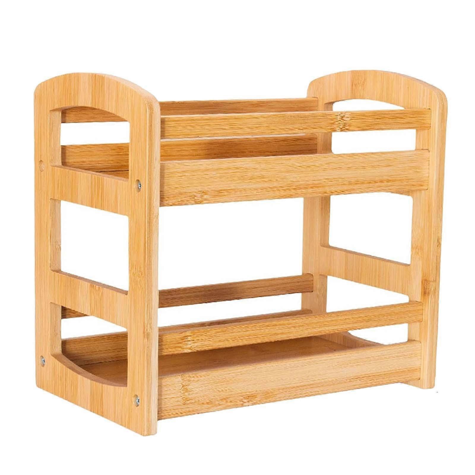 2 Tier Spice Rack Kitchen Countertop Shelf Organizer for Pantry and Living Room with Adjustable Height and Sturdy Metal Frame
