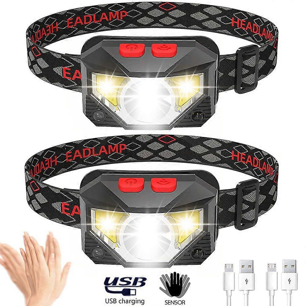 LED Headlamp with Handheld Motion Sensor, 8 Lighting Modes, Strong COB Light, Great for Fishing or Camping