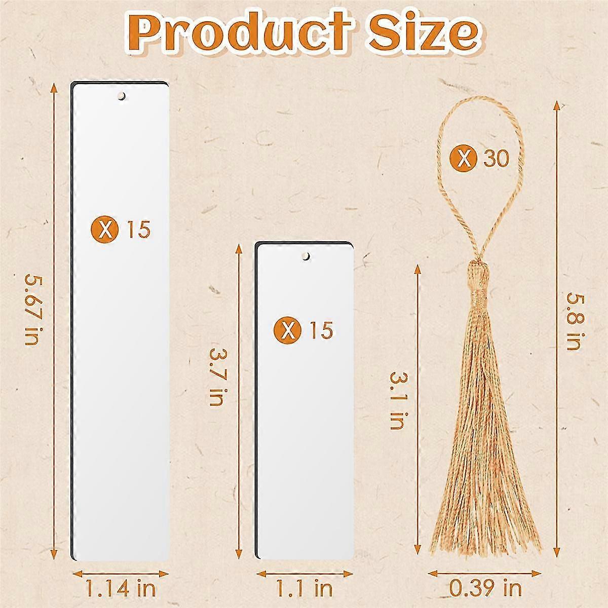 30pcs Sublimation Bookmarks, Sublimation Diy Bookmark Craft Projects Sublimation Double Sublimation