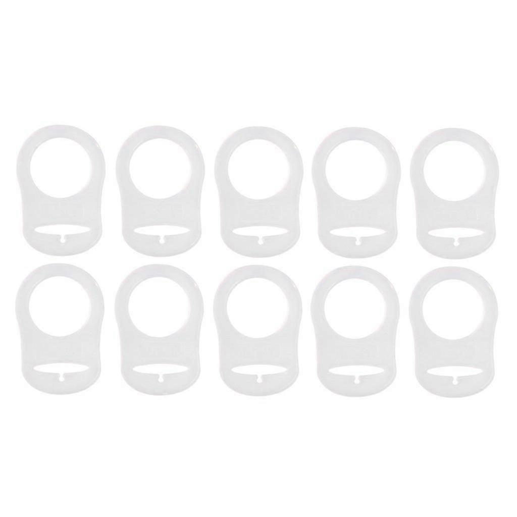 10 Pcs Button Silicone Ring Pacifier Holder Mannequin Adapter Transparent New
