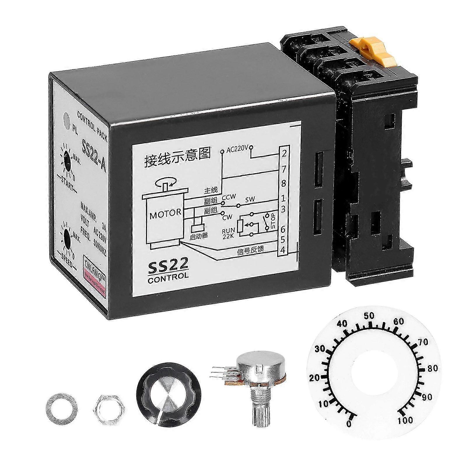 Ss22-a 6-250w Ac220v 3a 50/60hz Speed Controller Motor Speeds Pinpoint Regulator Control Device