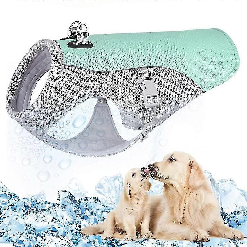 犬用冷却ベスト調節可能な夏服犬用クーラージャケット屋外ハイキング、ウォーキング、キャンプ用-M-Blue