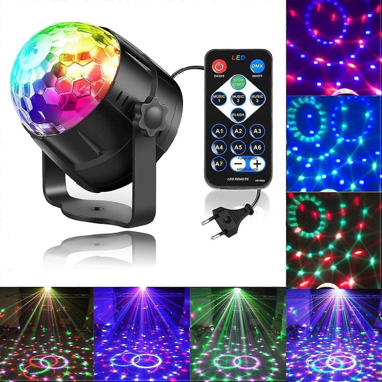 Stage lighting 3W RGB voice-activated crystal Magic Ball with vibrant colors and dynamic effects
