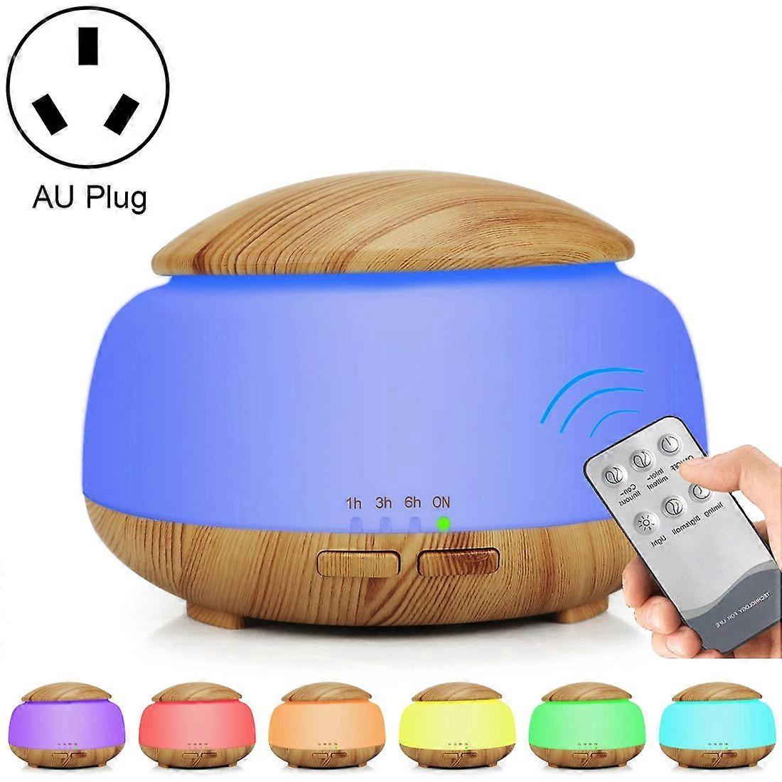 Wood Grain Humidifier Air Purifier Ultrasonic Atomization Household Aromatherapy Machine with LED AU Plug